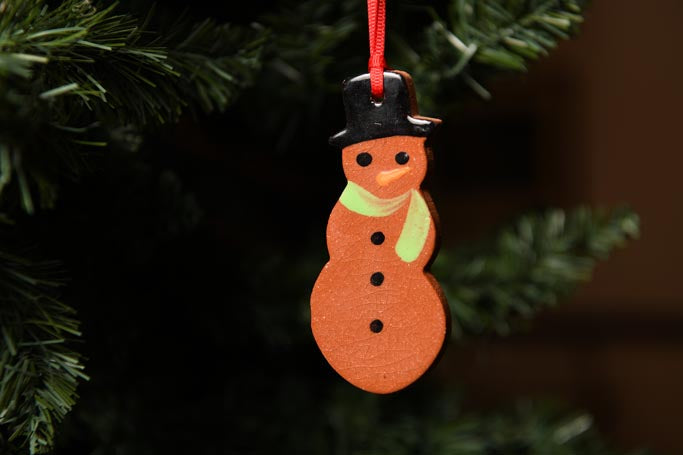 Snowman Redware Ornament