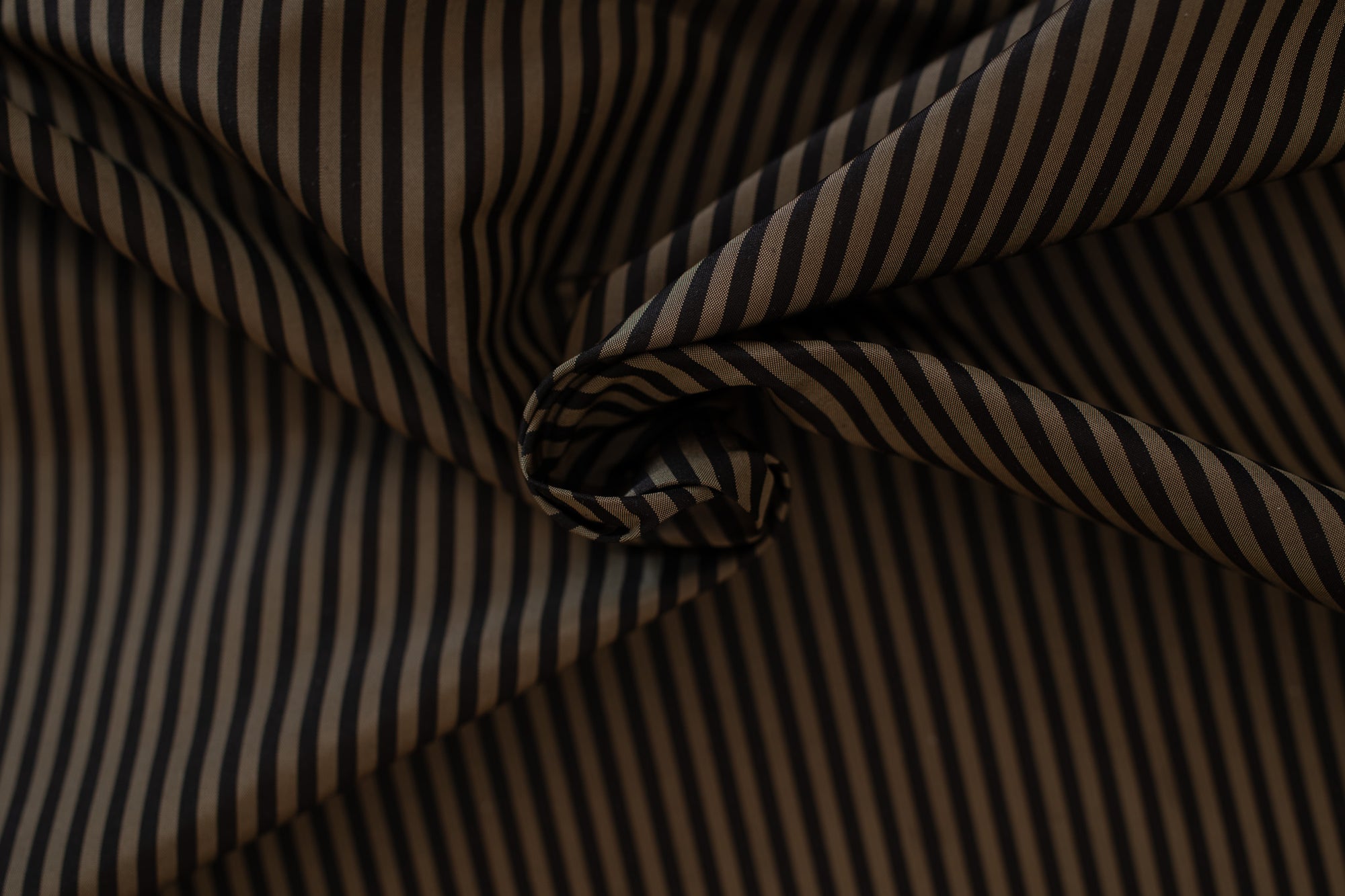 Black and Pewter Stripe Silk