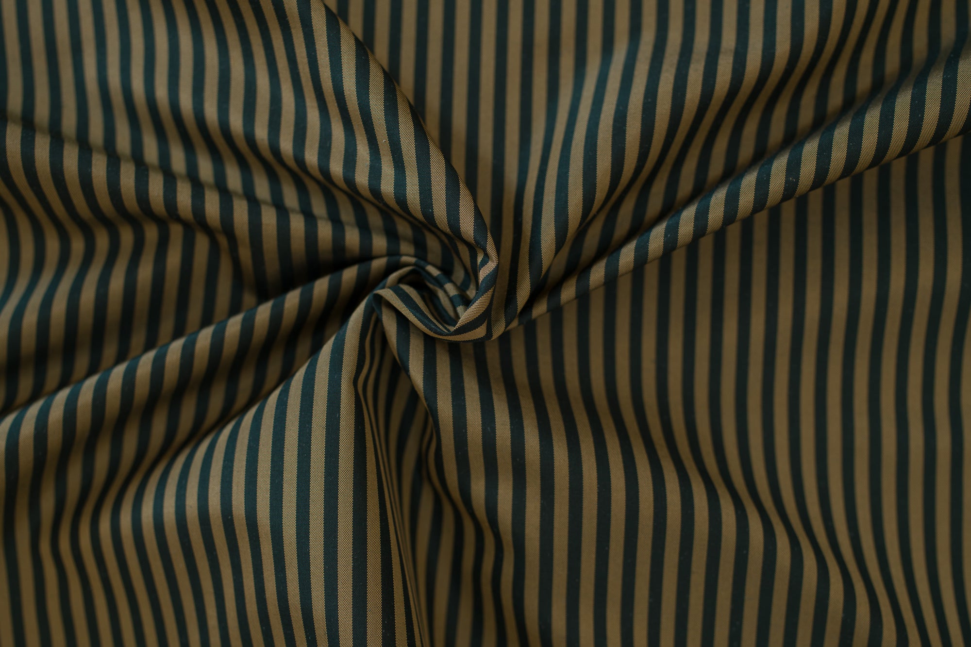 Green and Gold Stripe Silk