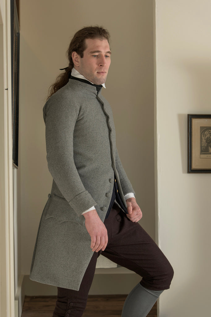 1770's Woolen Frock Coat - Short Collar | Gray