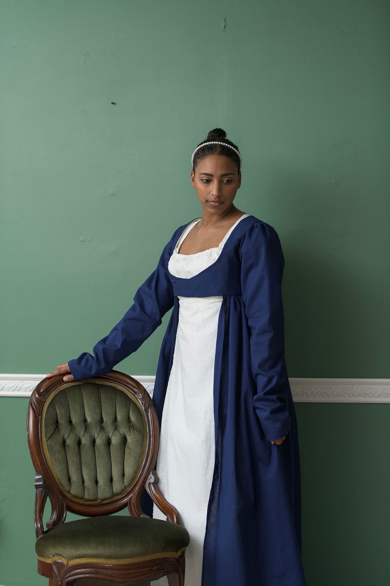 Cotton Open Robe | Navy