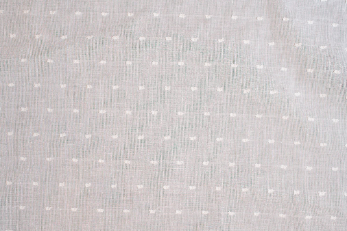 Swiss Dot White Solid Cotton